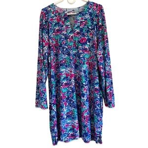 Coolibar Shoreside UPF 50 Swim Coverup Long Sleeve Dress with Pockets 2X
